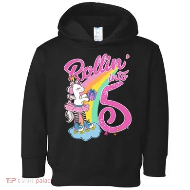 Rollin' Into 5 Skating Unicorn  Toddler Hoodie
