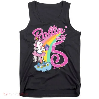 Rollin' Into 5 Skating Unicorn  Tank Top
