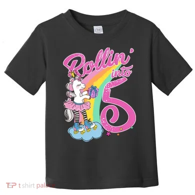 Rollin' Into 5 Skating Unicorn Toddler T-Shirt