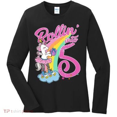 Rollin' Into 5 Skating Unicorn  Women's Long Sleeve Shirt
