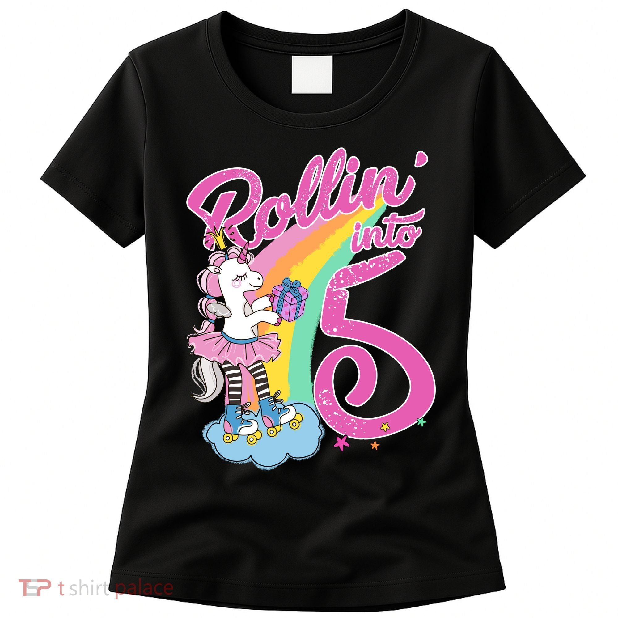Rollin' Into 5 Skating Unicorn  Women's T-Shirt