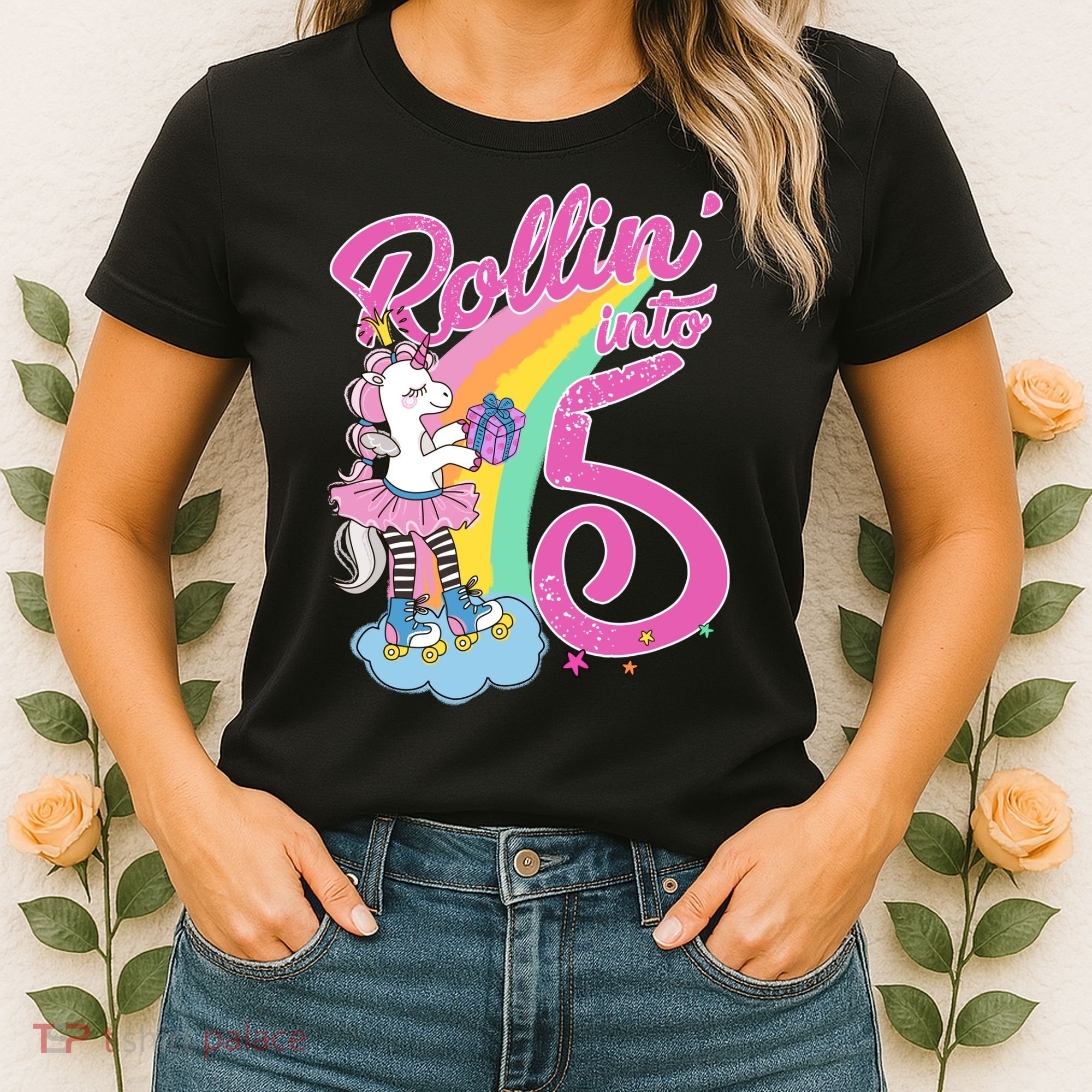 Rollin' Into 5 Skating Unicorn  Women's T-Shirt