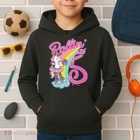 Rollin' Into 5 Skating Unicorn  Kids Hoodie thumb 2