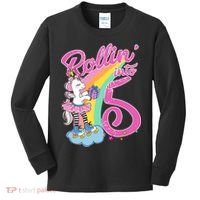 Rollin' Into 5 Skating Unicorn  Kids Long Sleeve Shirt thumb 0