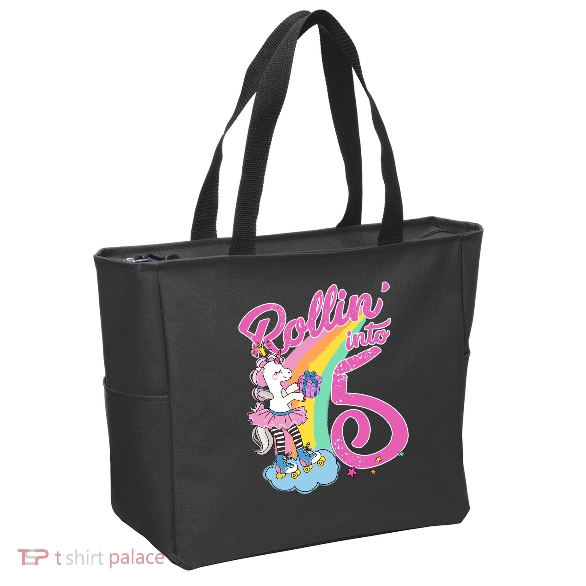 Rollin' Into 5 Skating Unicorn  Tote Bag