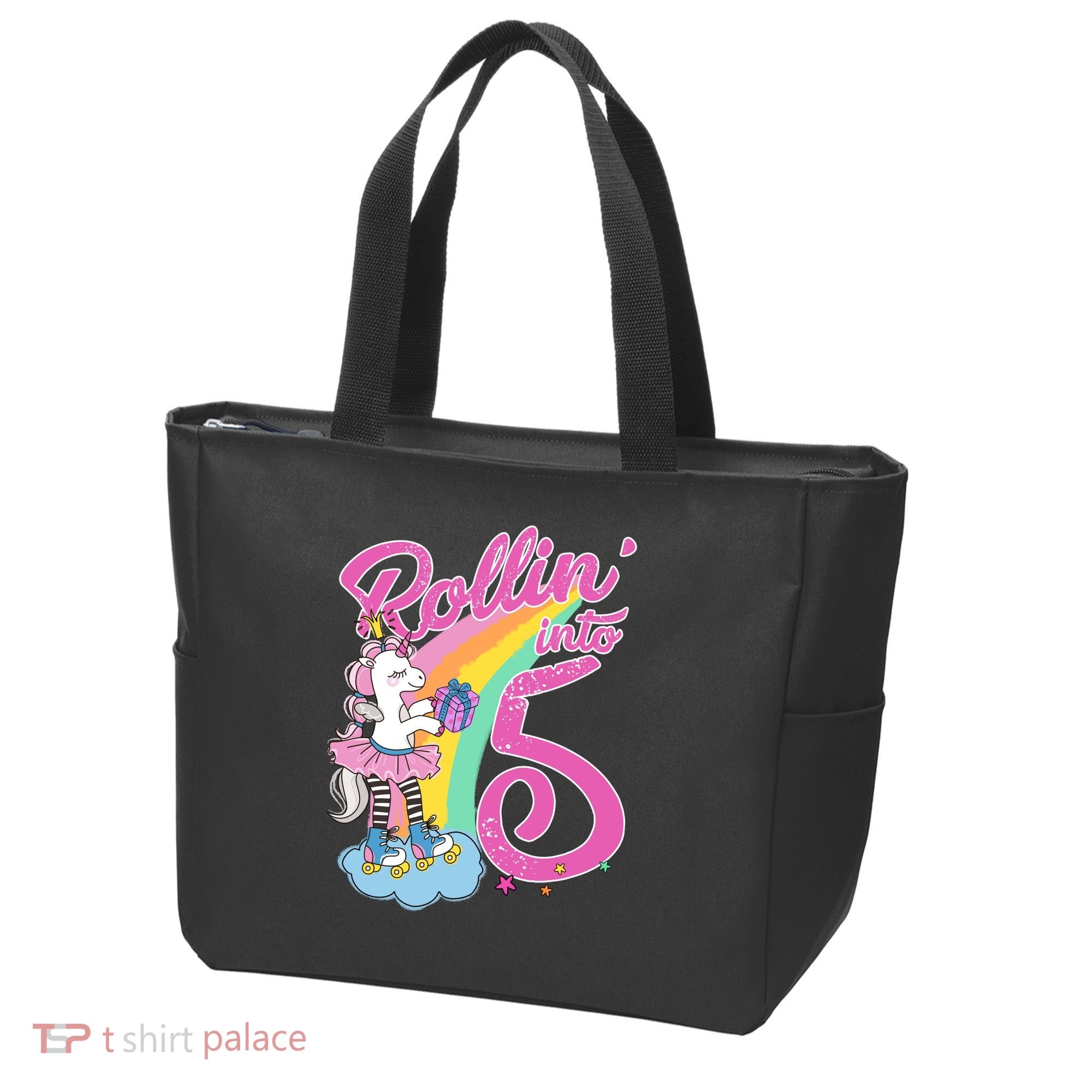 Rollin' Into 5 Skating Unicorn  Tote Bag