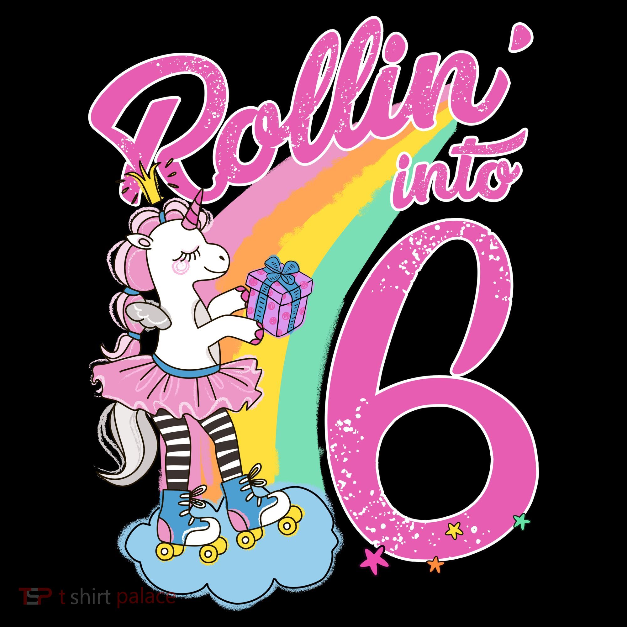 Rollin' Into 6 Skating Unicorn  Bucket Hat