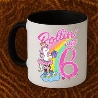 Rollin' Into 6 Skating Unicorn  Coffee Mug thumb 2