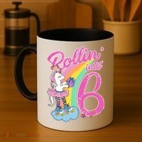 Rollin' Into 6 Skating Unicorn  Coffee Mug thumb 4