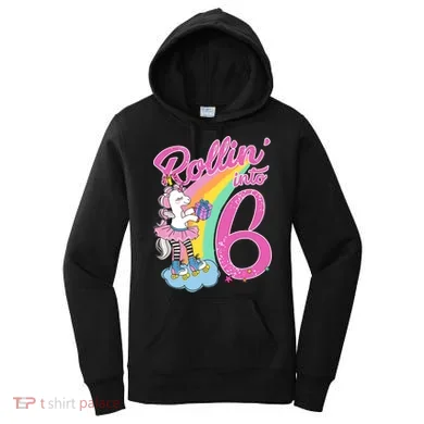 Rollin' Into 6 Skating Unicorn  Women's Hoodie