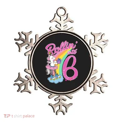 Rollin' Into 6 Skating Unicorn  Ornament