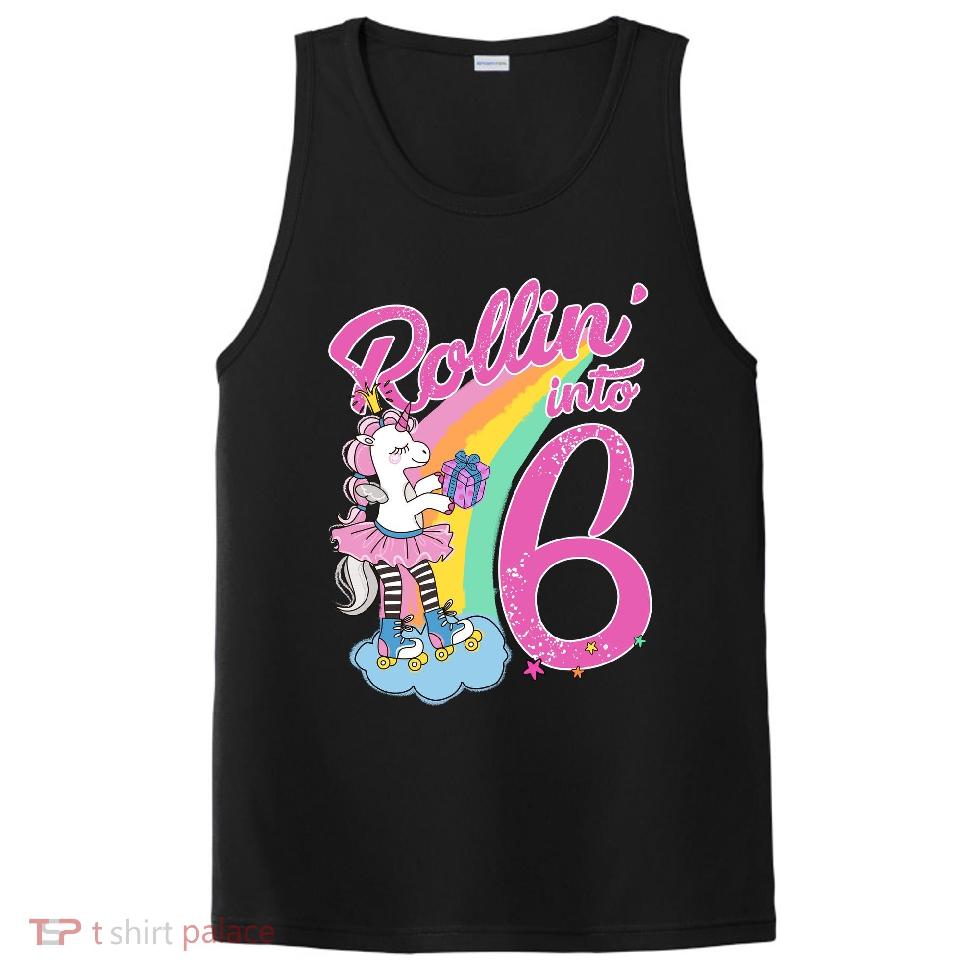 Rollin' Into 6 Skating Unicorn  PosiCharge Competitor Tank