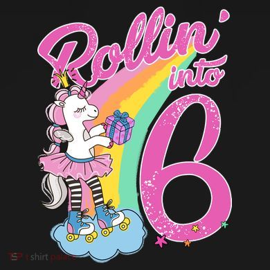 Rollin' Into 6 Skating Unicorn  PosiCharge Competitor Tank