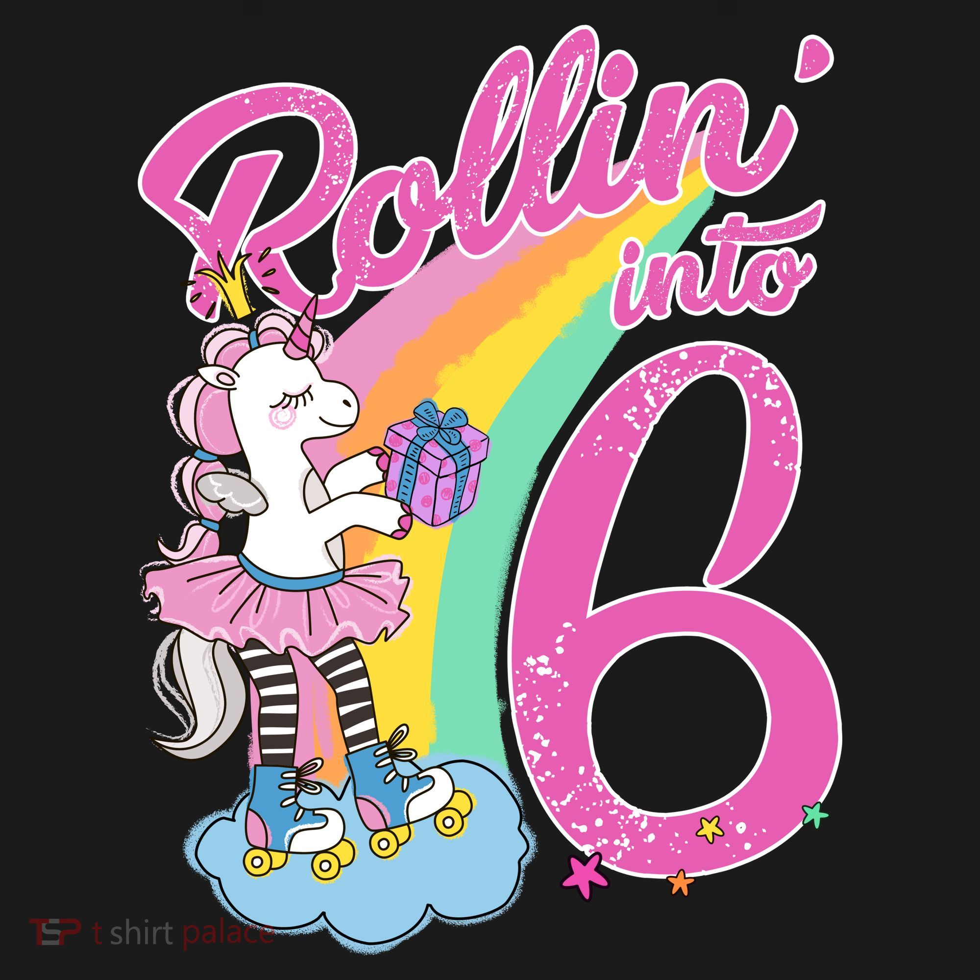 Rollin' Into 6 Skating Unicorn  PosiCharge Competitor Tank