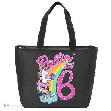 Rollin' Into 6 Skating Unicorn  Tote Bag