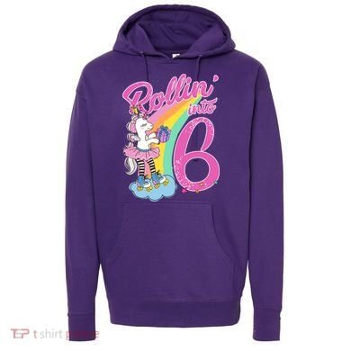 Rollin' Into 6 Skating Unicorn  Hoodie