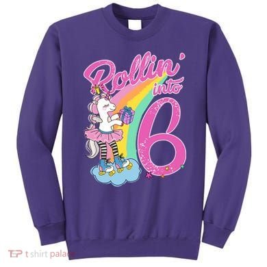 Rollin' Into 6 Skating Unicorn  Sweatshirt