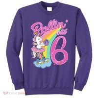 Rollin' Into 6 Skating Unicorn  Sweatshirt thumb 0