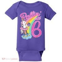 Rollin' Into 6 Skating Unicorn  Baby Bodysuit thumb 0