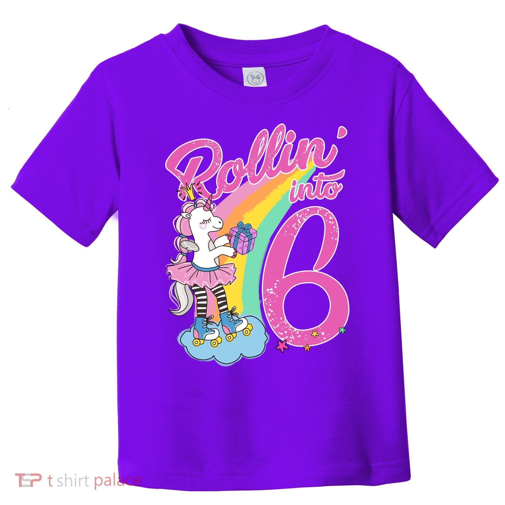 Rollin' Into 6 Skating Unicorn  Toddler T-Shirt
