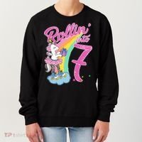Rollin' Into 7 Skating Unicorn Birthday Women's Sweatshirt thumb 0