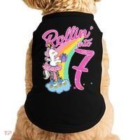 Rollin' Into 7 Skating Unicorn Birthday Doggie Tank thumb 0