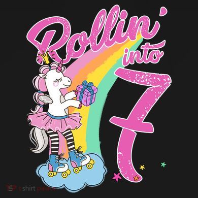 Rollin' Into 7 Skating Unicorn Birthday Impact Tech Backpack