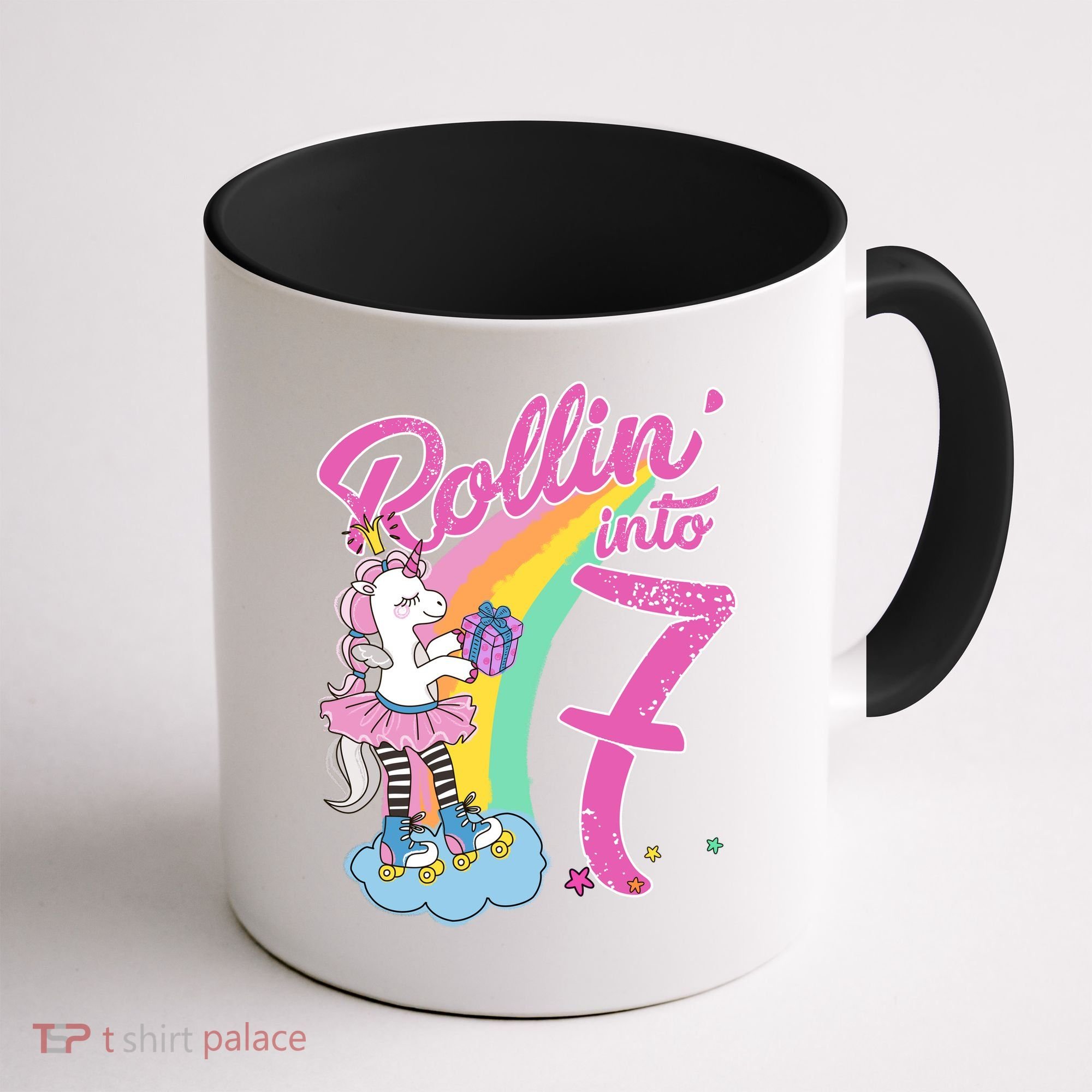 Rollin' Into 7 Skating Unicorn Birthday Coffee Mug