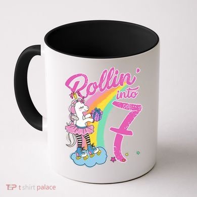 Rollin' Into 7 Skating Unicorn Birthday Coffee Mug