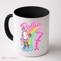 Rollin' Into 7 Skating Unicorn Birthday Coffee Mug thumb 0