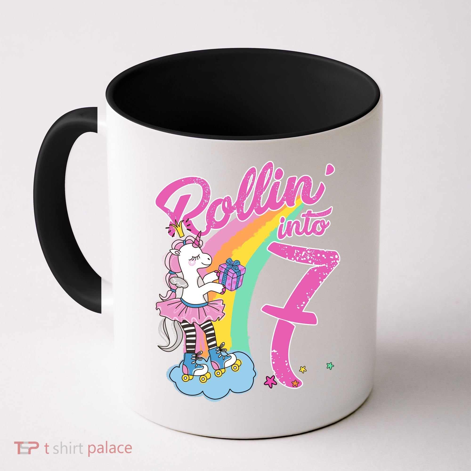 Rollin' Into 7 Skating Unicorn Birthday Coffee Mug