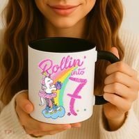 Rollin' Into 7 Skating Unicorn Birthday Coffee Mug thumb 3
