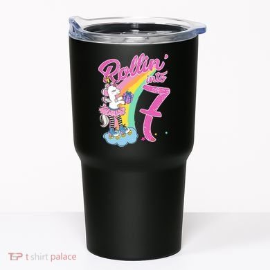 Rollin' Into 7 Skating Unicorn Birthday Tumbler