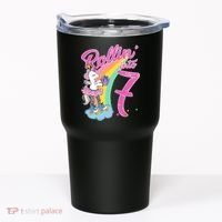 Rollin' Into 7 Skating Unicorn Birthday Tumbler thumb 0