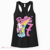 Rollin' Into 7 Skating Unicorn Birthday Women's Tank Top thumb 0