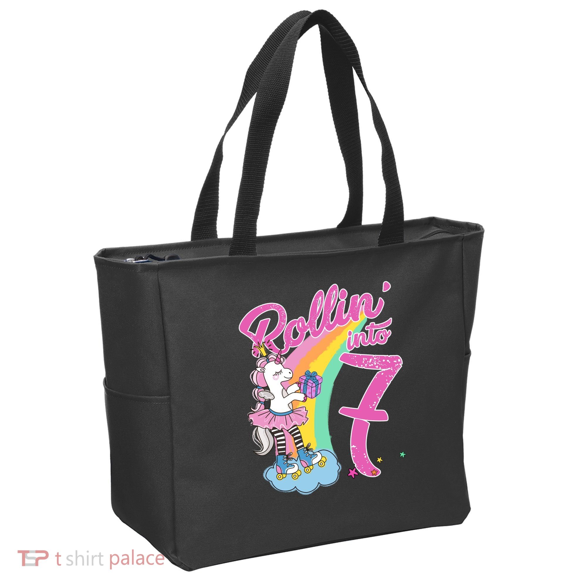 Rollin' Into 7 Skating Unicorn Birthday Tote Bag