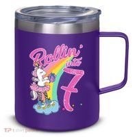 Rollin' Into 7 Skating Unicorn Birthday 12oz Stainless Steel Coffee Mug thumb 0