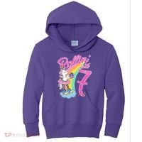 Rollin' Into 7 Skating Unicorn Birthday Kids Hoodie thumb 0