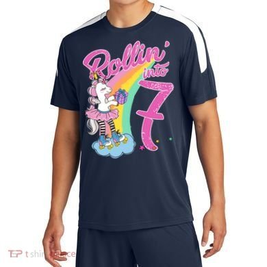 Rollin' Into 7 Skating Unicorn Birthday Soccer Jersey