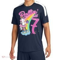 Rollin' Into 7 Skating Unicorn Birthday Soccer Jersey thumb 0
