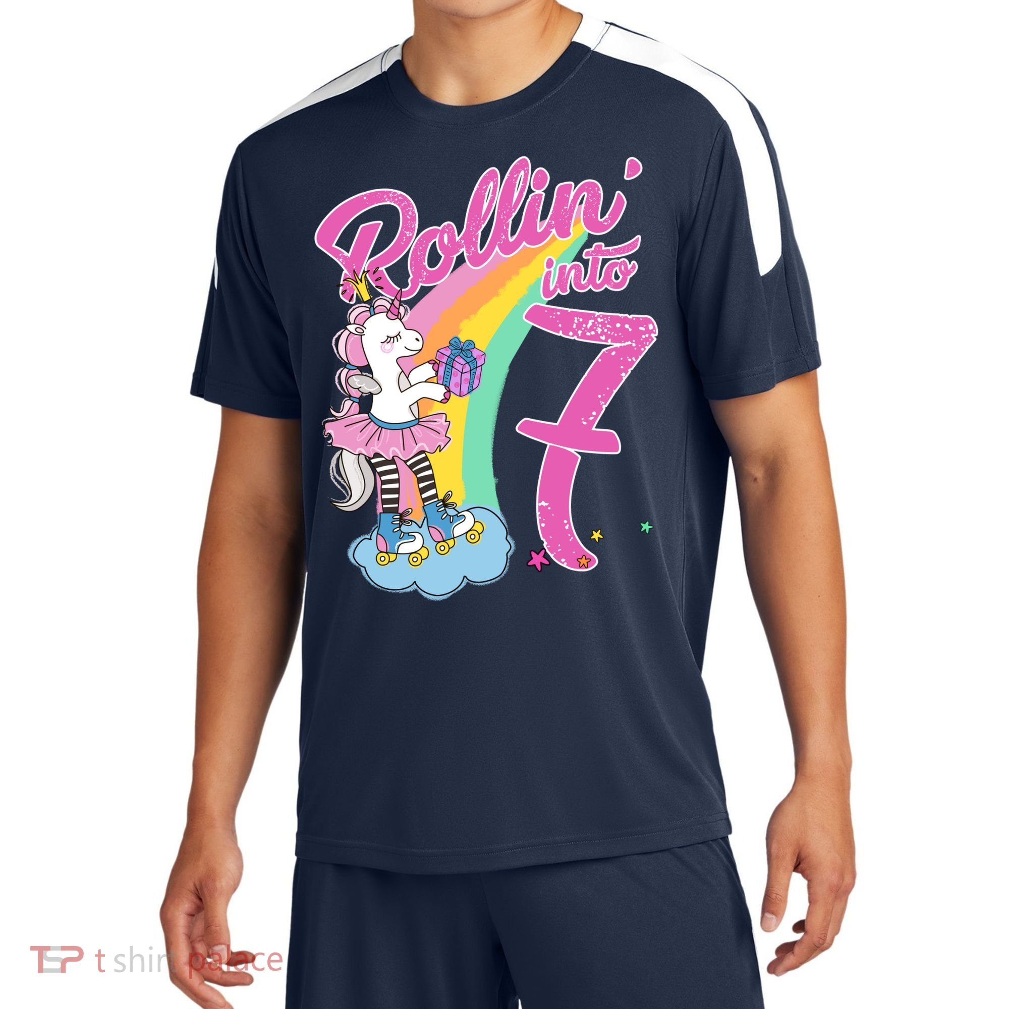 Rollin' Into 7 Skating Unicorn Birthday Soccer Jersey