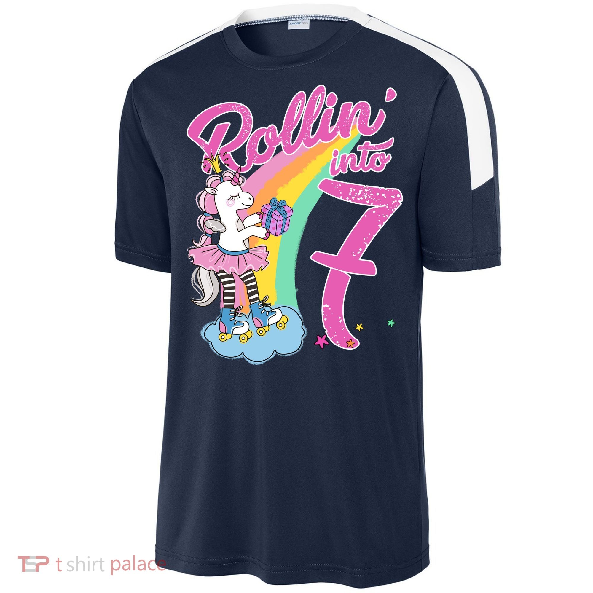 Rollin' Into 7 Skating Unicorn Birthday Soccer Jersey
