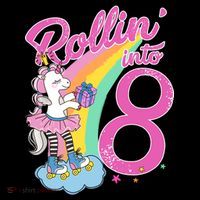 Rollin' Into 8 Skating Unicorn Birthday Backpack thumb 2