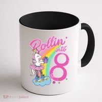 Rollin' Into 8 Skating Unicorn Birthday Coffee Mug thumb 1