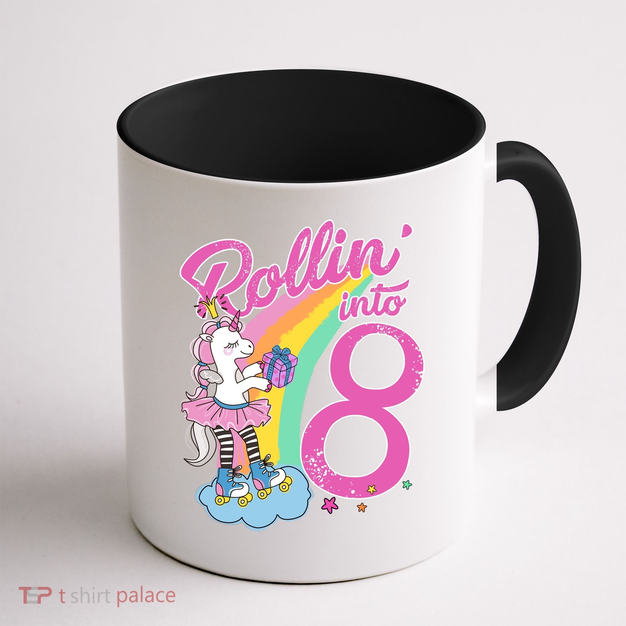 Rollin' Into 8 Skating Unicorn Birthday Coffee Mug