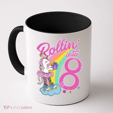 Rollin' Into 8 Skating Unicorn Birthday Coffee Mug