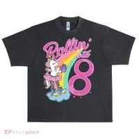 Rollin' Into 8 Skating Unicorn Birthday Urban Oversized Heavyweight T-Shirt thumb 0