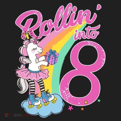 Rollin' Into 8 Skating Unicorn Birthday 40oz Vacuum Insulated Stainless Steel Travel Tumbler