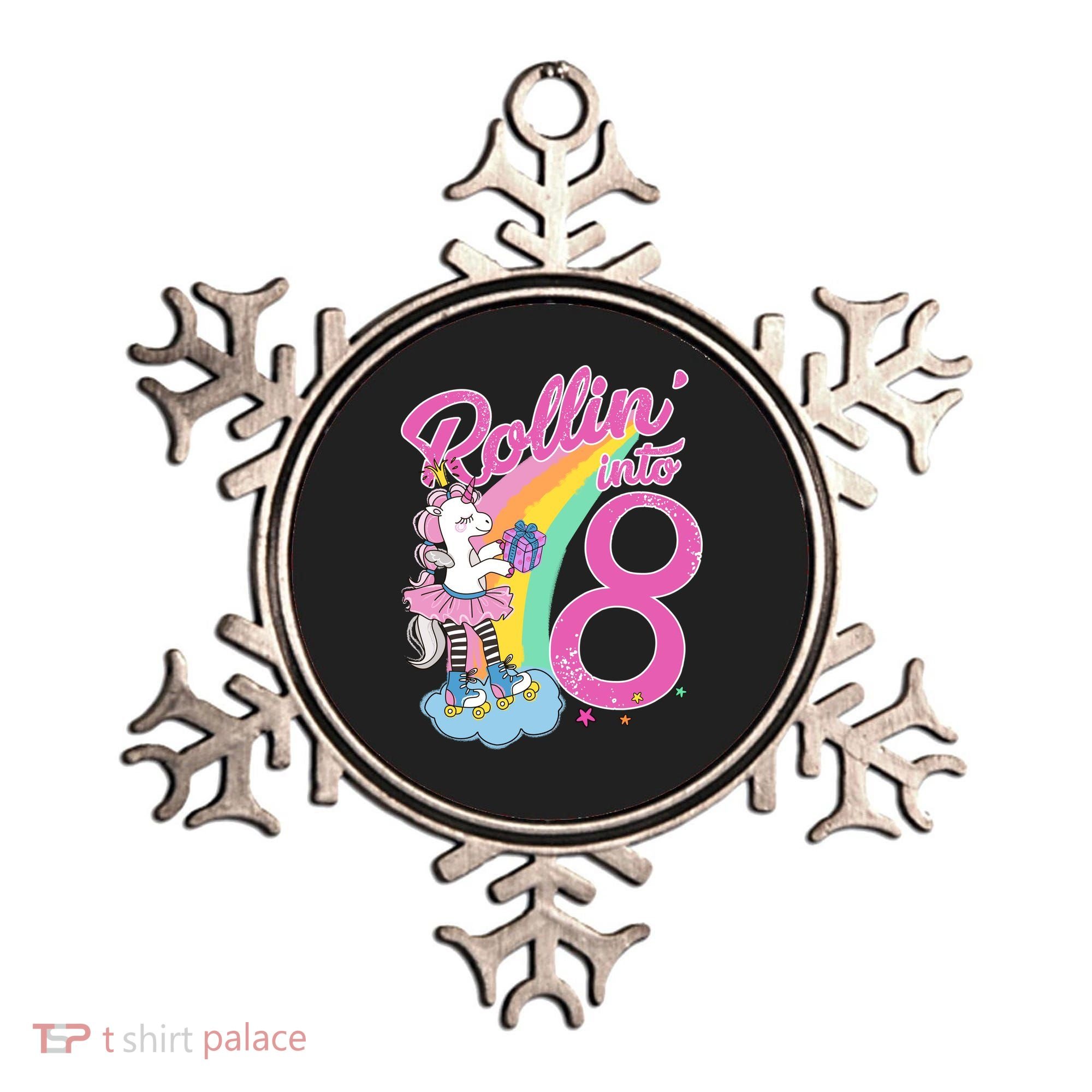 Rollin' Into 8 Skating Unicorn Birthday Ornament