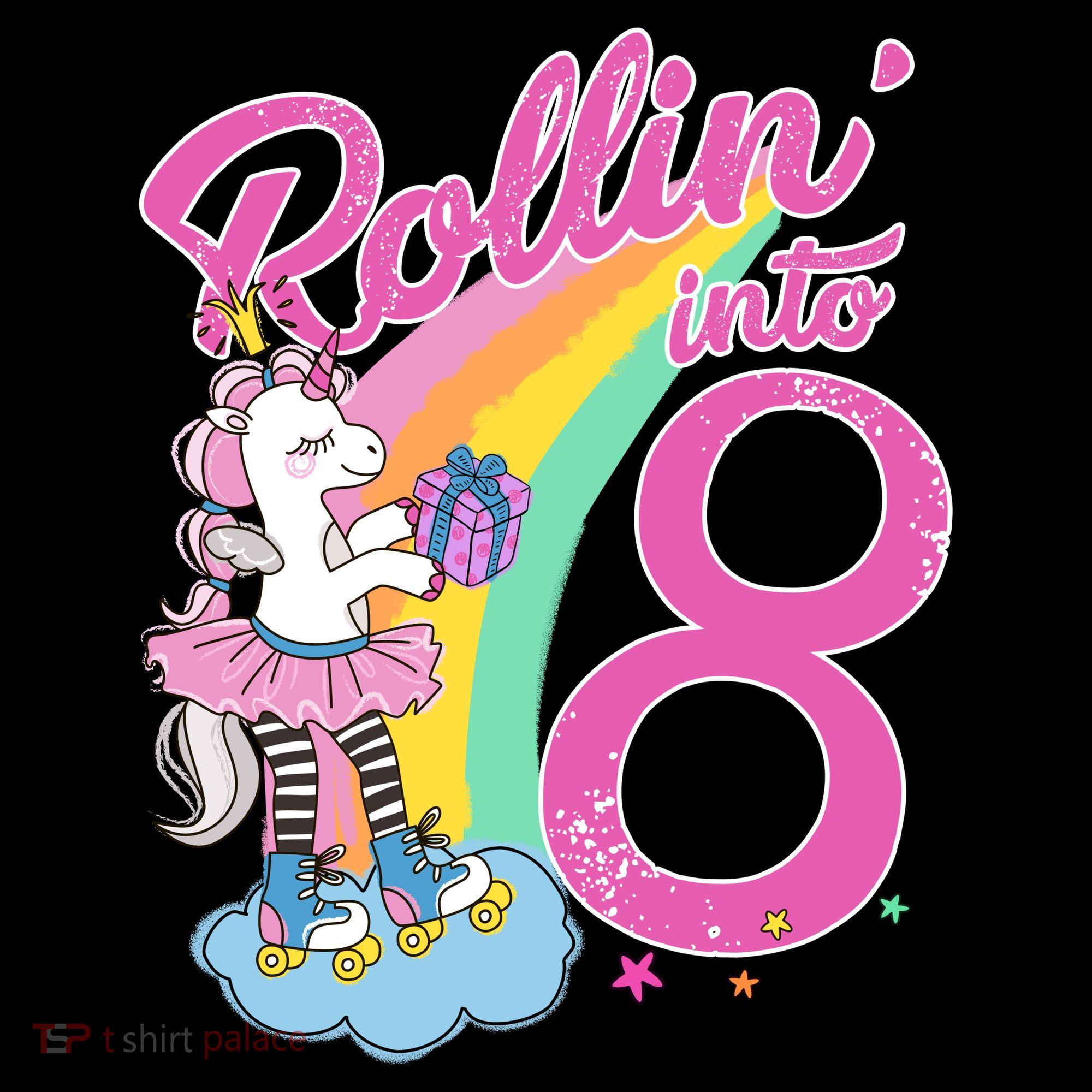 Rollin' Into 8 Skating Unicorn Birthday Ornament